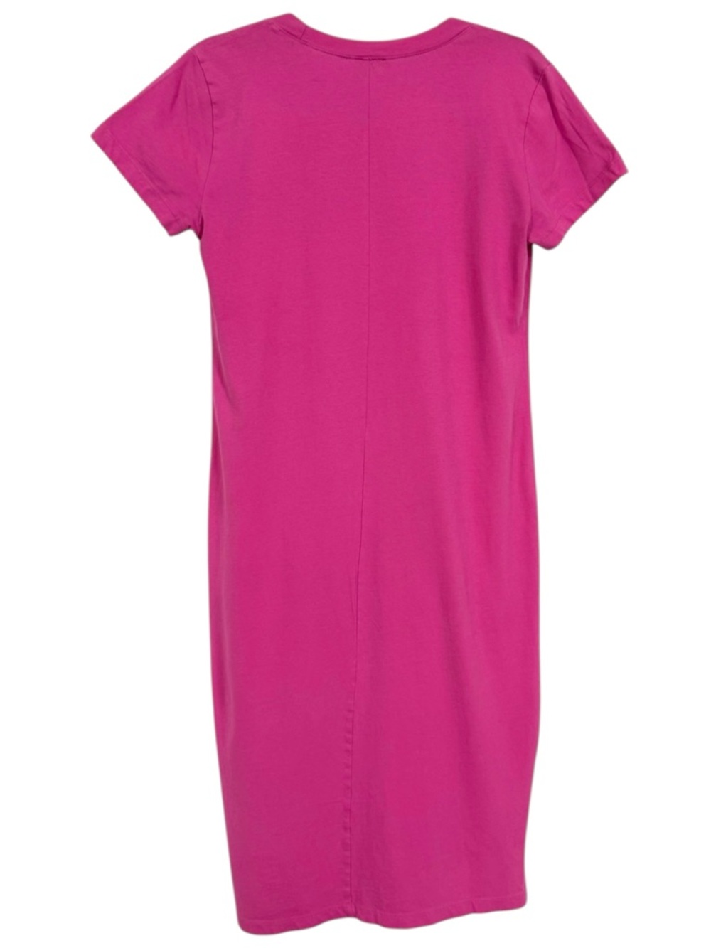 J Crew Pink Cotton Midi T Shirt Dress Crewneck Short Sleeve Side Slit M - Picture 4 of 11